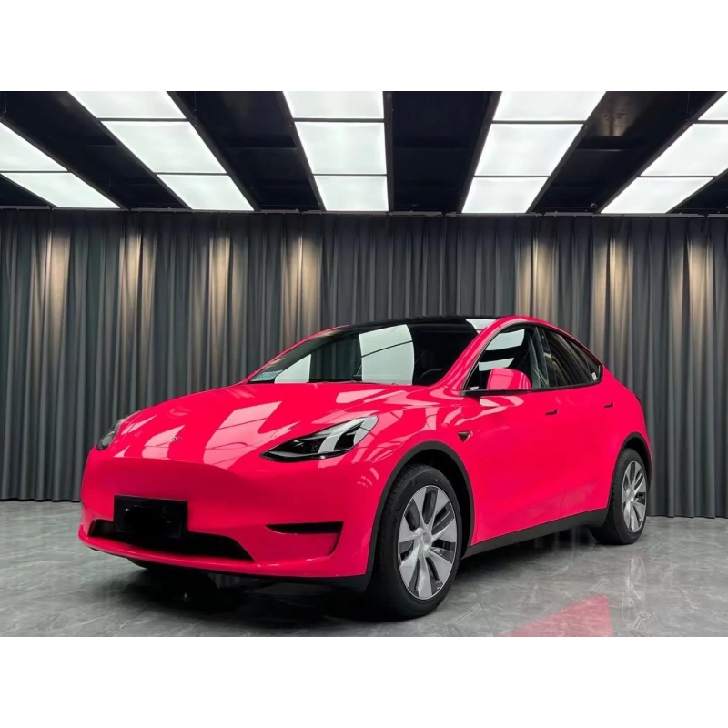 Glossy Fluorescencet Pink Vinyl Car Wrap K-8004 02