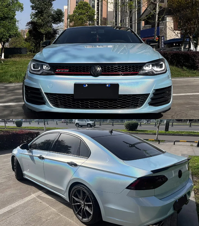 Glossy Laser Sea Blue Vinyl Car Wrap K-3012