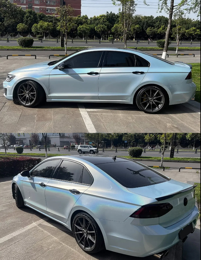 Glossy Laser Sea Blue Vinyl Car Wrap K-3012