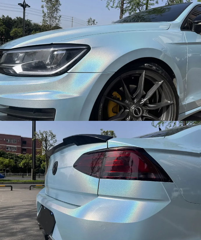 Glossy Laser Sea Blue Vinyl Car Wrap K-3012