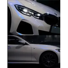 Glossy White To Blue Vinyl Car Wrap K-9304