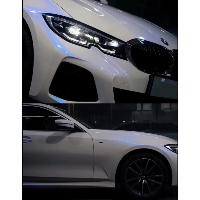 Glossy White To Blue Vinyl Car Wrap K-9304