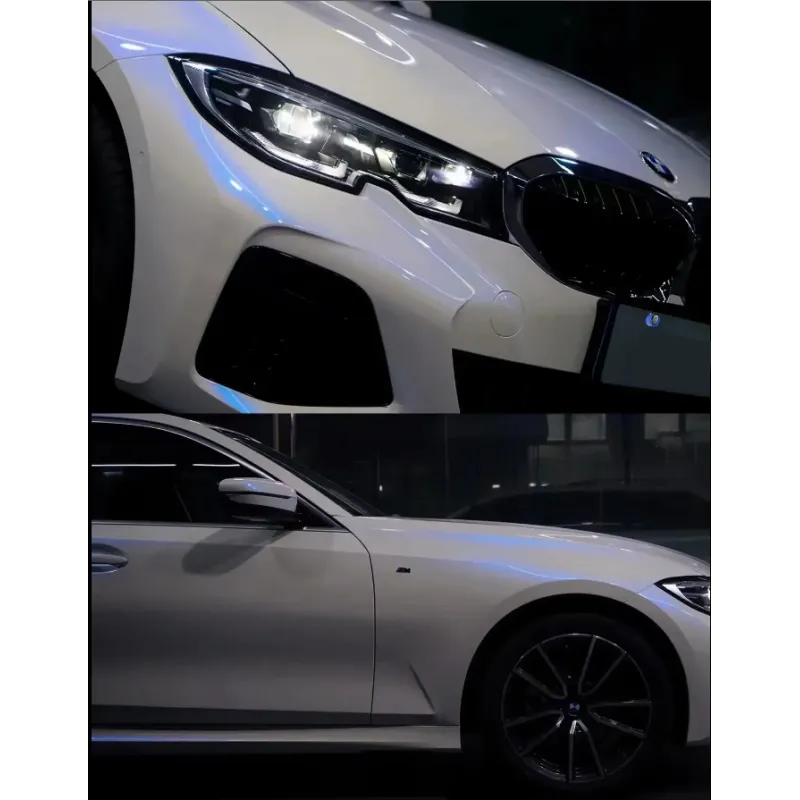 Glossy White To Blue Vinyl Car Wrap K-9304