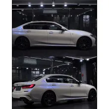 Glossy White To Blue Vinyl Car Wrap K-9304