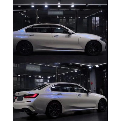 Glossy White To Blue Vinyl Car Wrap K-9304 02