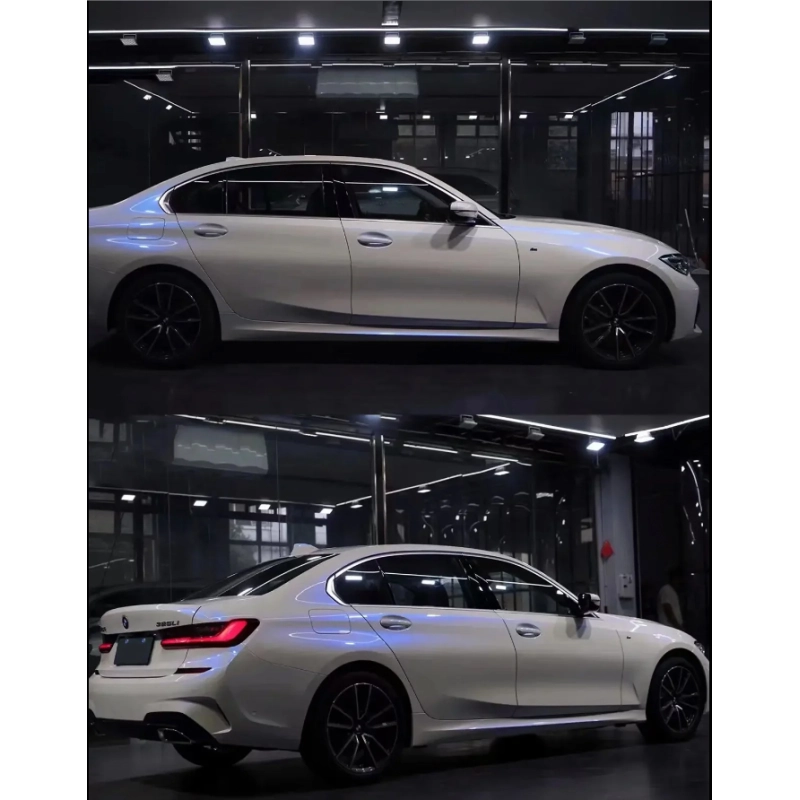 Glossy White To Blue Vinyl Car Wrap K-9304 02