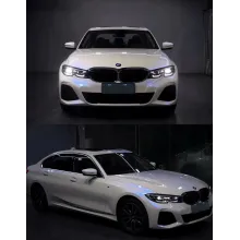 Glossy White To Blue Vinyl Car Wrap K-9304