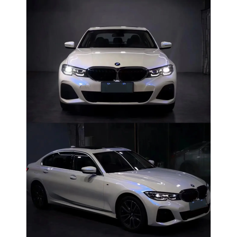 Glossy White To Blue Vinyl Car Wrap K-9304
