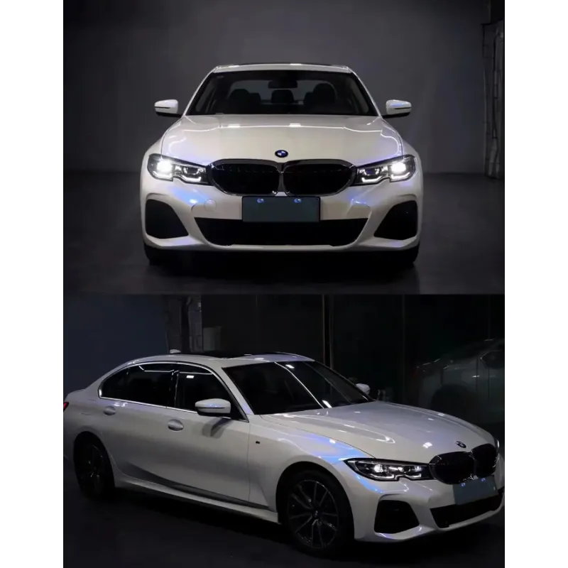 Glossy White To Blue Vinyl Car Wrap K-9304