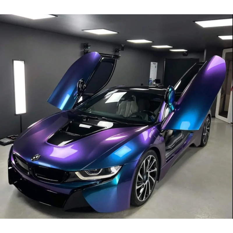 Matte Diamond Purple Blue Vinyl Car Wrap K-4015 02