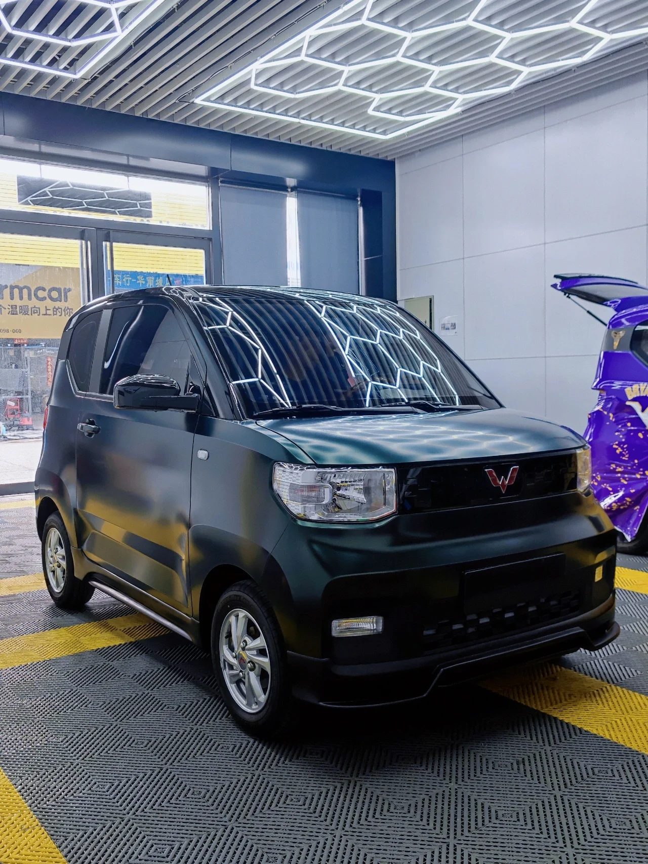 Matte Diamond Black Green Vinyl Car Wrap K-4011 review Nvfvgh