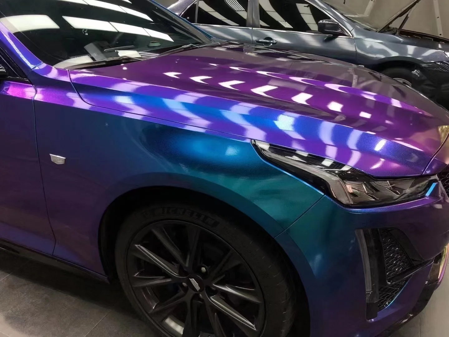 Glossy Diamond Purple Blue Vinyl Car Wrap K-4016 review Jhgf