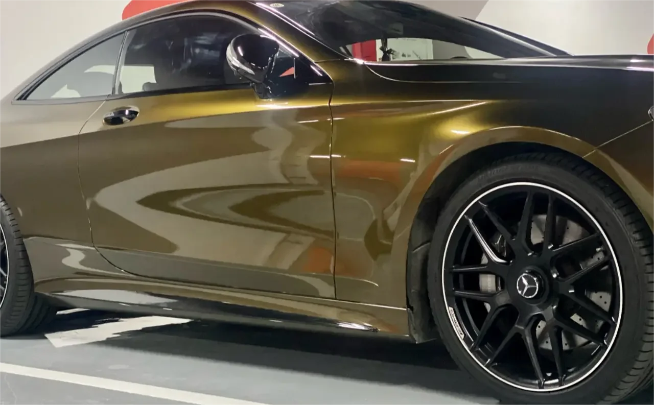 Glossy Ghost Midnight Gold Vinyl Car Wrap K-1504 review Anyga 01