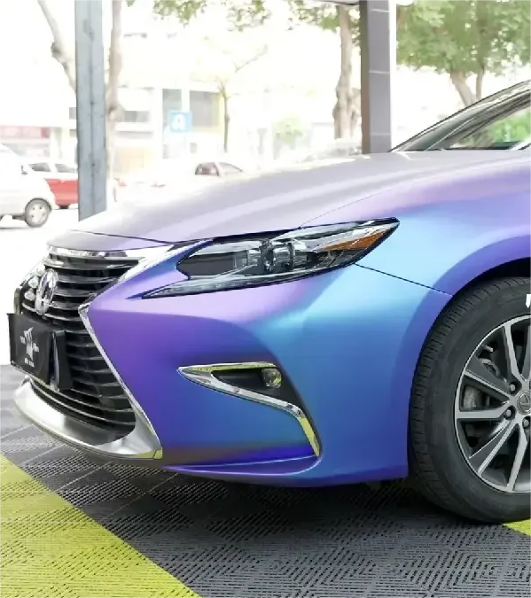 Glossy Auroral Blue Purple Vinyl Car Wrap K-4033 review Erihj 02