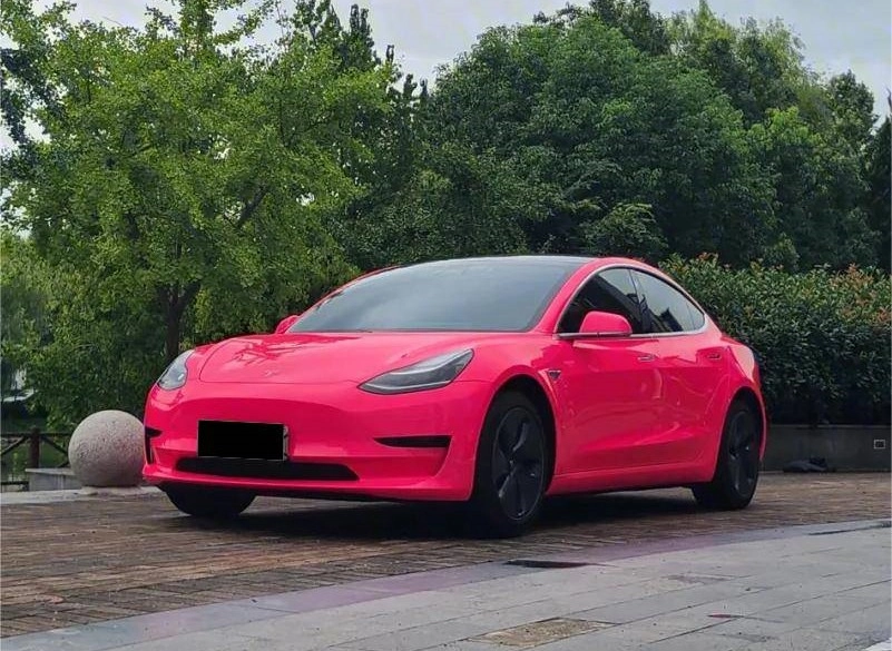Kakawrap Fluorescencet Pink Vinyl Car Wrap | Tesla Model Y