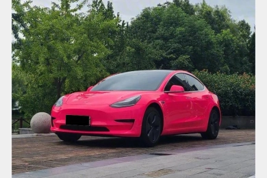 Kakawrap Fluorescencet Pink Vinyl Car Wrap | Tesla Model Y