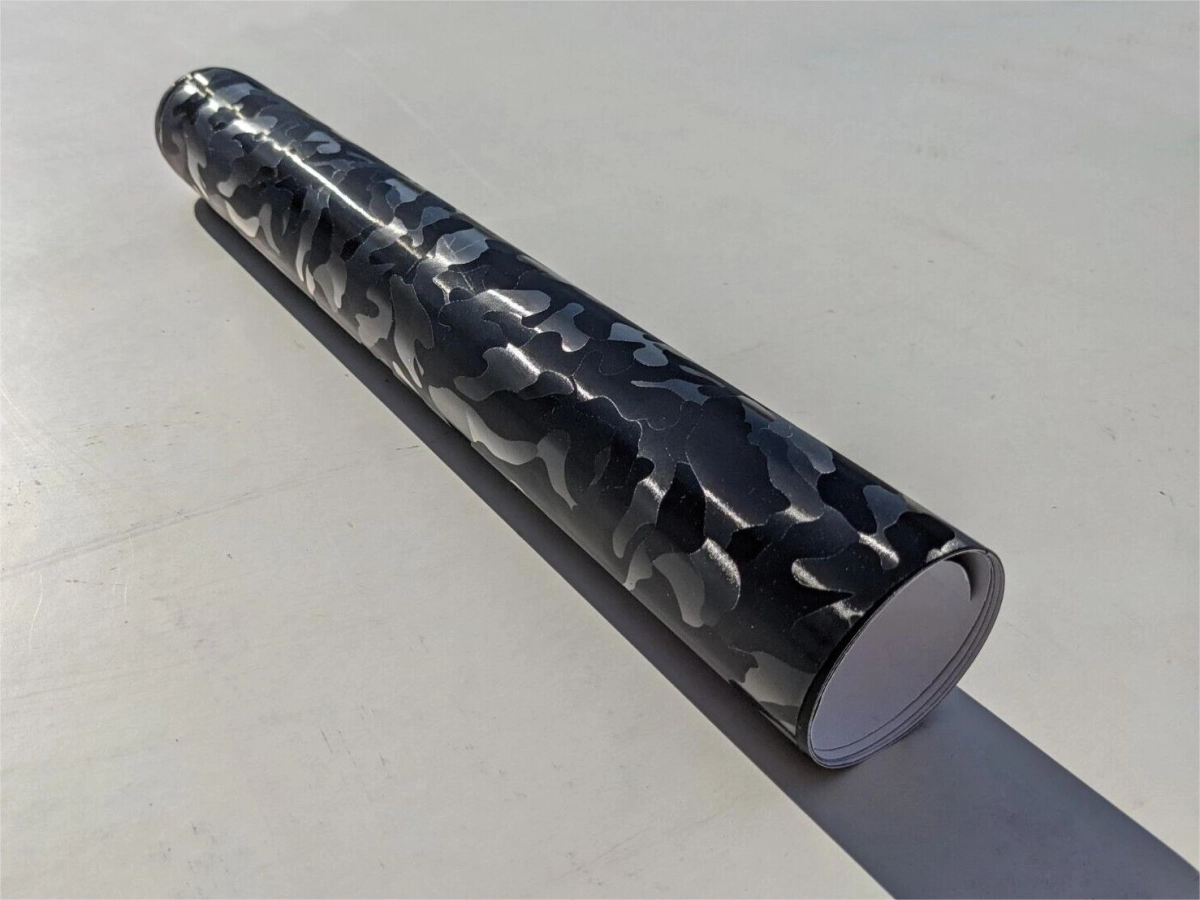 3D Ghost Camouflage Black Vinyl Car Wrap K-9503