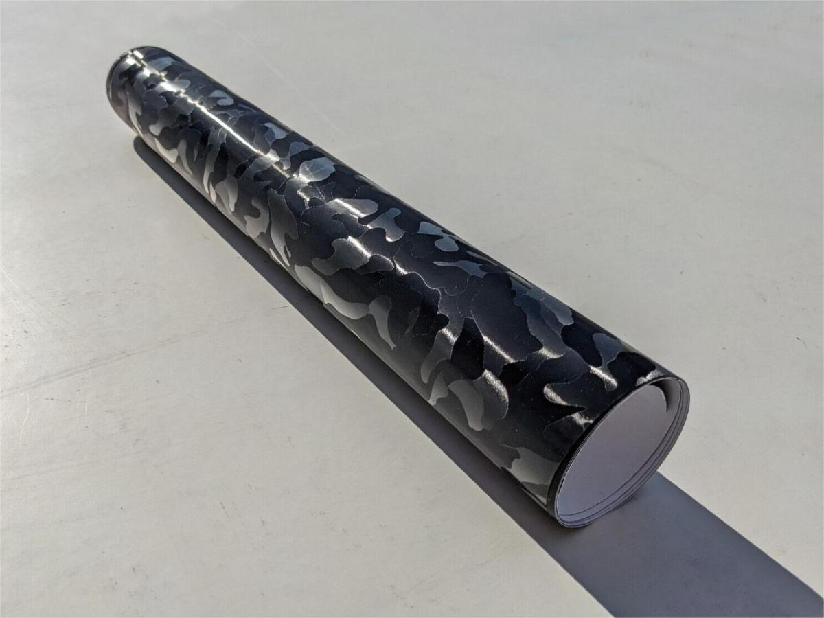 3D Ghost Camouflage Black Vinyl Car Wrap K-9503