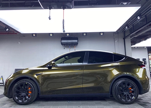  Glossy Ghost Midnight Gold Vinyl Car Wrap K-1504 | Tesla model Y