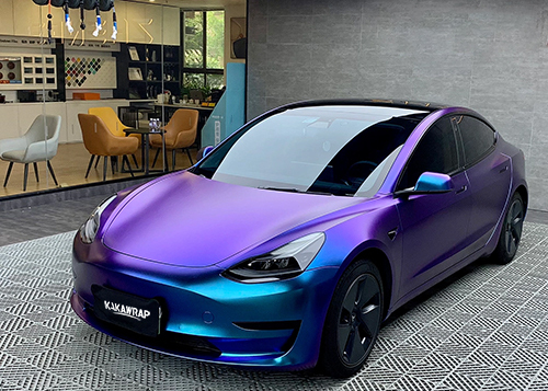  Glossy Diamond Purple Blue Vinyl Car Wrap K-4016
