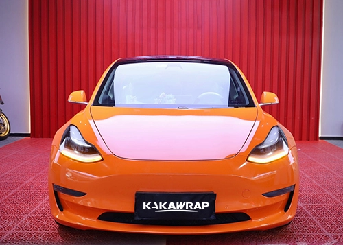 Glossy Crystal Orange Vinyl Car Wrap K-7003 