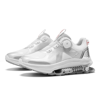 GEN2 Top Fitness Mechanical Running Shoes Breathable Sneakers Shock Absorbing Spring Assisted Shoes Shock Absorbing Pain Relief WHITE