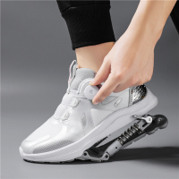 GEN2 Top Fitness Mechanical Running Shoes Breathable Sneakers Shock Absorbing Spring Assisted Shoes Shock Absorbing Pain Relief WHITE