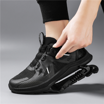 GEN2 Top Fitness Mechanical Running Shoes Breathable Sneakers Shock Absorbing Spring Assisted Shoes Shock Absorbing Pain Relief BLACK