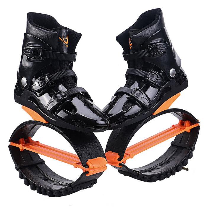 SYJ3 Hot Products New Bouncing Shoes Anti-Gravity Bounce Boots Indoor Fitness Kangaroo Jump Shoes Running Rebound Stilts Sport Shoe BLACK +ORANGE