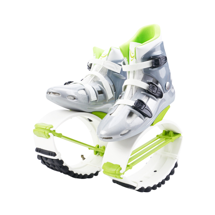 SYJ3 Hot Products New Bouncing Shoes Anti-Gravity Bounce Boots Indoor Fitness Kangaroo Jump Shoes Running Rebound Stilts Sport Shoe Silver+GREEN