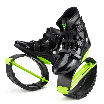 SYJ4 New Kangaroo Jump Shoes Upgrade 4T Spring Stilts Adult Anti-Gravity Running Sports Shoes Indoor Fitness Body Bounce Boots black+green
