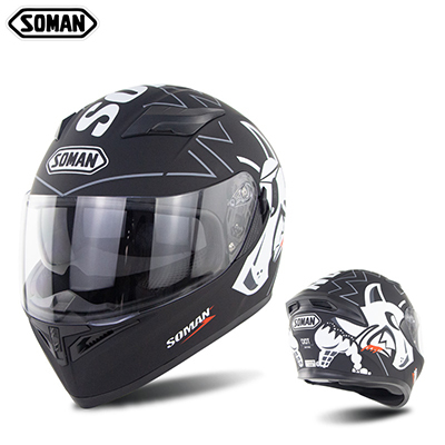 Full Face Helmet-Double Lens  DOT&ECE Approval SM960 Hunt Wolf