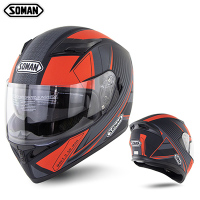 Full Face Helmet-Double Lens  DOT&ECE Approval SM960 speedplus red