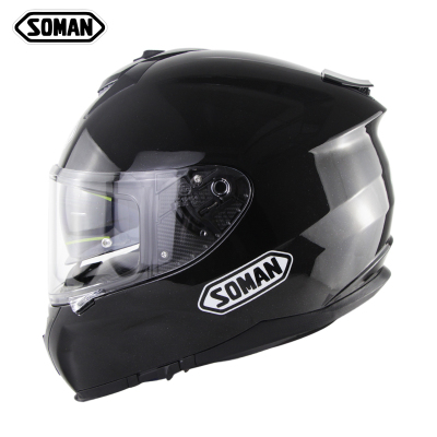 Full Face Helmet-ECE&DOT Soman  casco Double Lens capacetes SM961 black