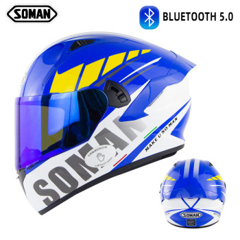 Full Face Helmet- casco with big Spoiler Double lens SOMAN SM968 soman