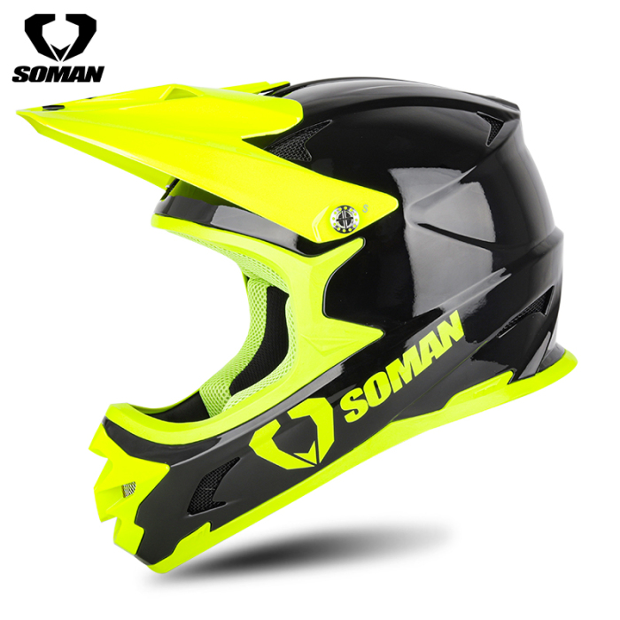  Motocross helmet-New SOMAN riding off-road helmet M9 black and yellow