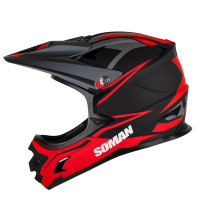 Motocross helmet-New SOMAN riding off-road helmet M9 black red chasing wind