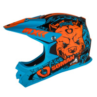 Motocross helmet-New SOMAN riding off-road helmet M9 blue orange bulldog