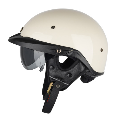 Half Face helmet－motorcycle helmet with inner len retro  H3 white