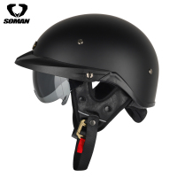 Half Face helmet－motorcycle helmet with inner len retro  H3 matte black