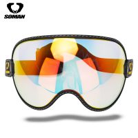 Goggles&Glasses-Vintage Goggle Bubble Visor Strap T3 Clear REVO red