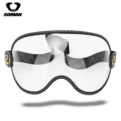 Goggles&Glasses-Vintage Goggle Bubble Visor Strap T3 transparent color