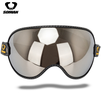 Goggles&Glasses-Vintage Goggle Bubble Visor Strap T3 silver