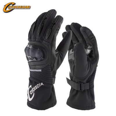Motorcycle Gloves-100% Waterproof Full Finger Gloves Long Length Cyclegear CG676 black