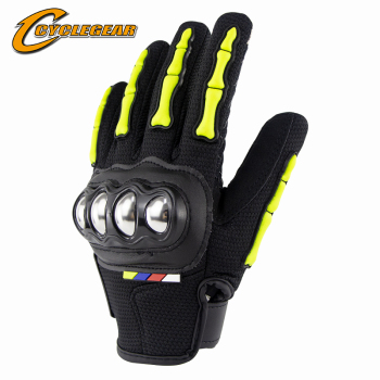 Motorcycle Gloves-Stainless Steel Full finger Motorcycle gloves  M-XXL Cyclegear CG667 black green