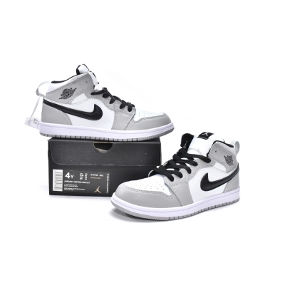 Jordan 1 kids shoes |Jordan 1 Mid PS Light Smoke Grey,640732-092 02
