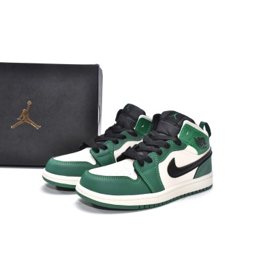 Jordan 1 kids shoes |Jordan 1 Mid PS Pine Green,BQ6932-301 02
