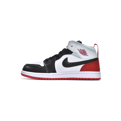 Jordan 1 kids shoes |Jordan 1 Mid PS Red Black Toe,BQ6932-100 01