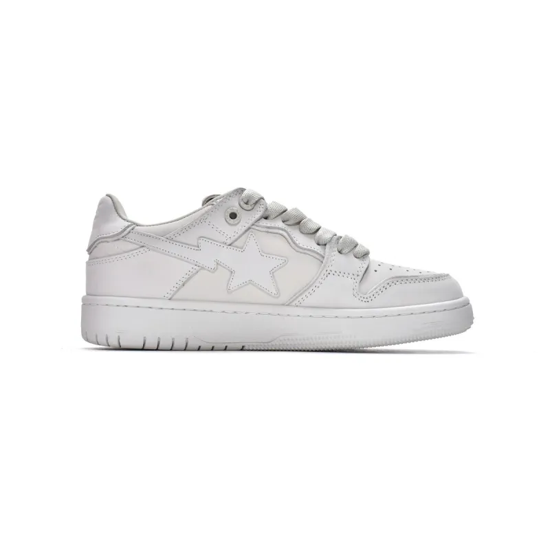 LJR A Bathing Ape Bape Sk8 Sta Low All White,1G70-109-0019
