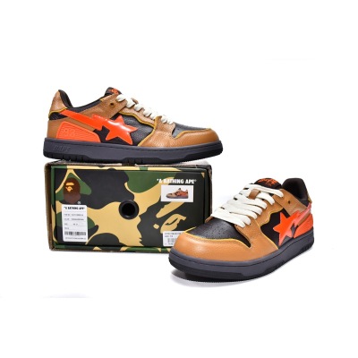 LJR A Bathing Ape Bape Sk8 Sta Low Black Brown Red,1G70-109-0016